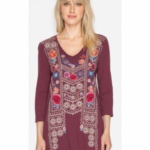 Johnny Was Raven V-Neck Tunic Georgette